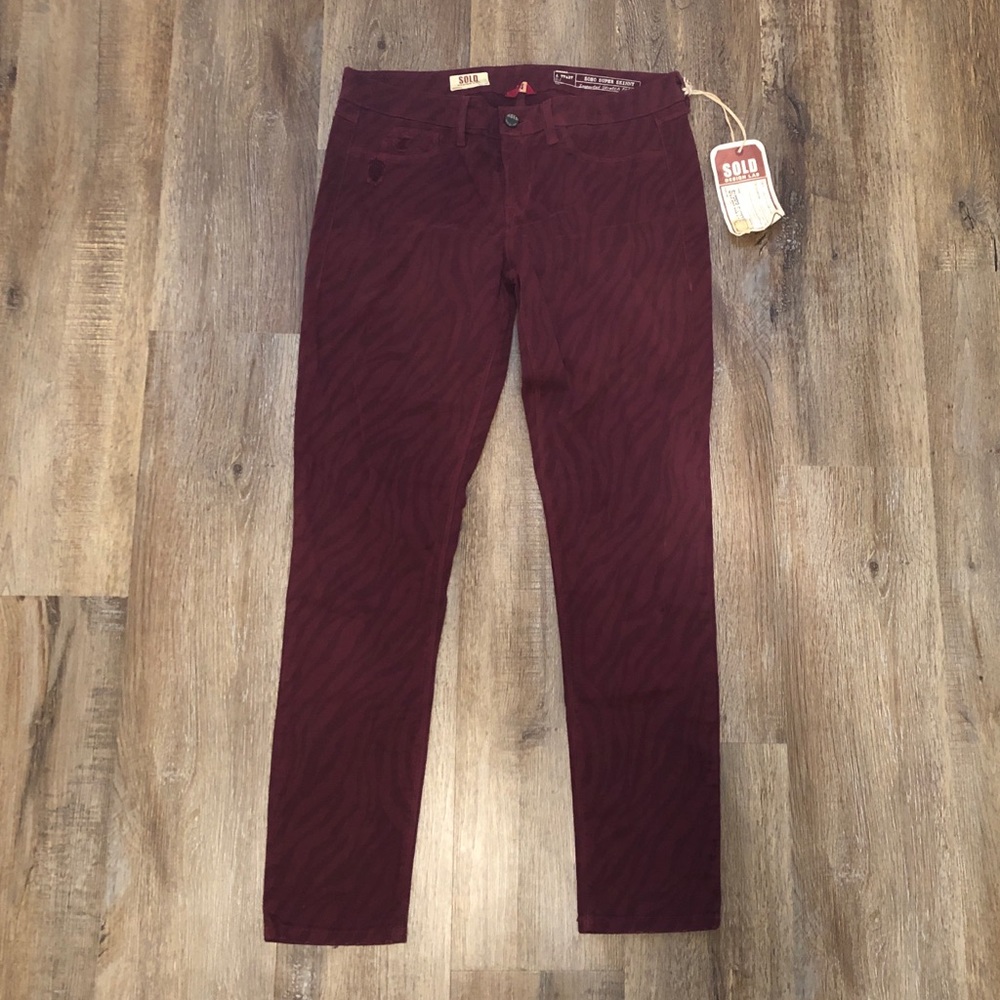SOLD Design Lab Dark Red Skinny Jeans NWT